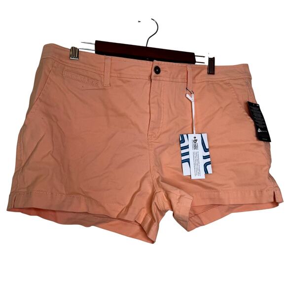 Market & Spruce Coral Chino Shorts NWT Size 16 Mid Rise Stretch Cotton Pockets - Picture 2 of 8